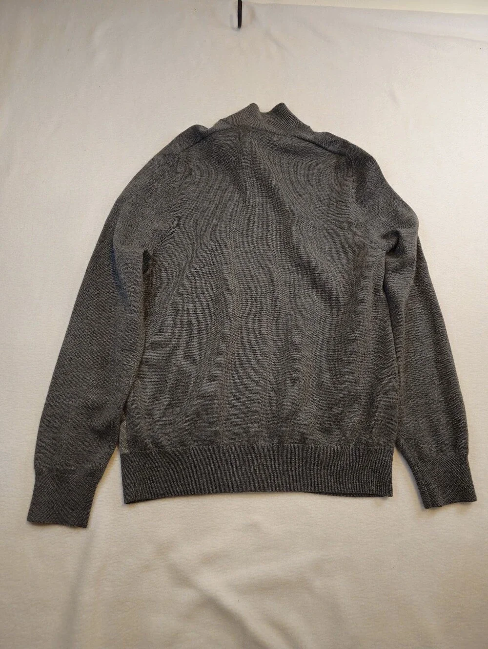 Banana Republic Men's Gray Argyle Zip Cardigan Sweater  100%  Wool‎ Size M